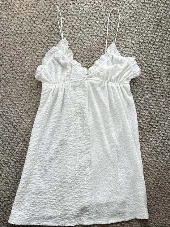 Princess Polly White Textured Mini Dress - Picture 1 of 2